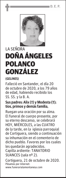 DOÑA ÁNGELES POLANCO GONZÁLEZ