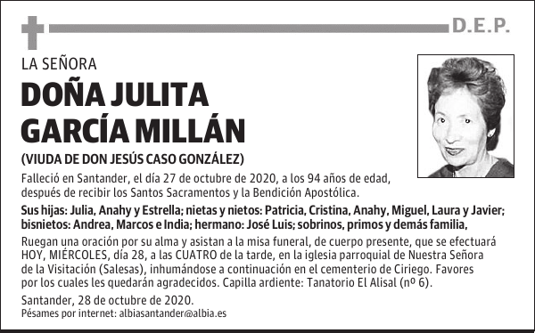 DOÑA JULITA GARCÍA MILLÁN