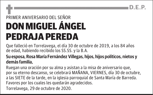 DON MIGUEL ÁNGEL PEDRAJA PEREDA