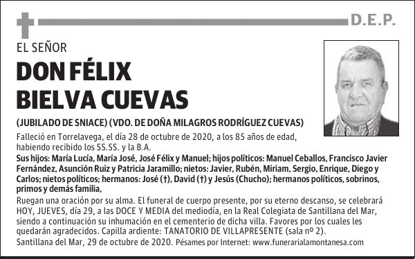 DON FÉLIX BIELVA CUEVAS