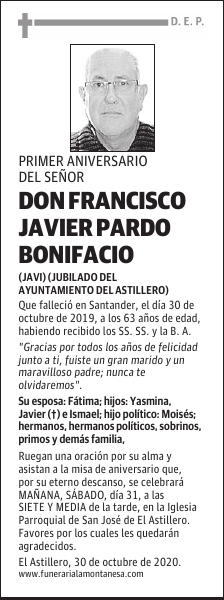 DON FRANCISCO JAVIER PARDO BONIFACIO