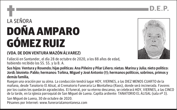 DOÑA AMPARO GÓMEZ RUIZ
