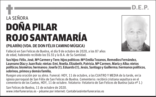 DOÑA PILAR ROJO SANTAMARÍA