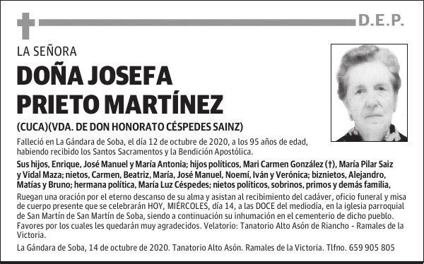 DOÑA JOSEFA PRIETO MARTÍNEZ