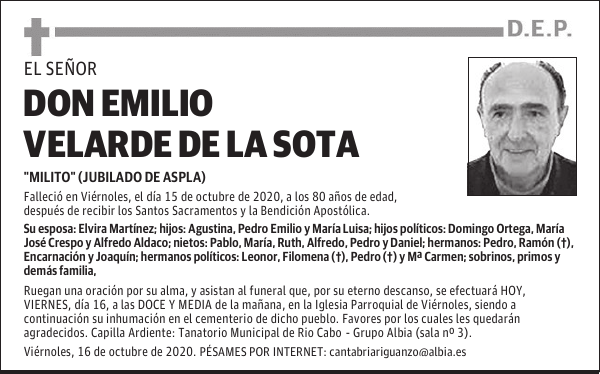 DON EMILIO VELARDE DE LA SOTA