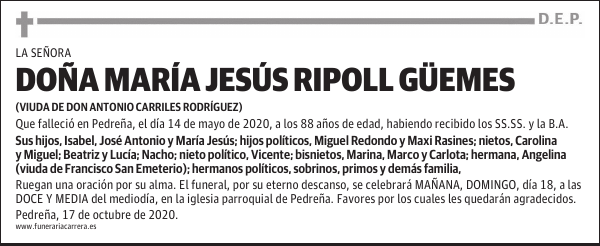 DOÑA MARÍA JESÚS RIPOLL GÜEMES