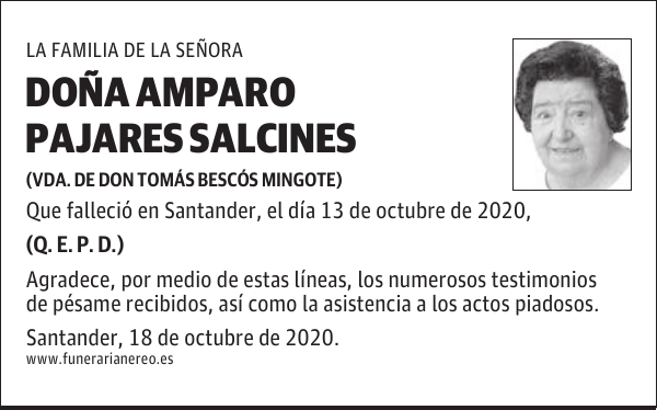 DOÑA AMPARO PAJARES SALCINES