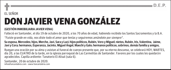 DON JAVIER VENA GONZÁLEZ