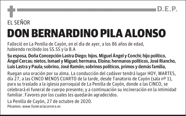 DON BERNARDINO PILA ALONSO