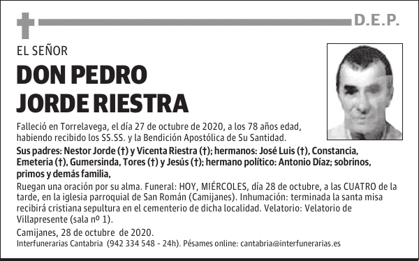 DON PEDRO JORDE RIESTRA