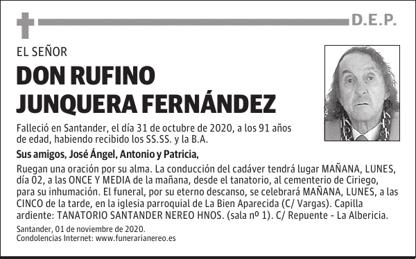 DON RUFINO JUNQUERA FERNÁNDEZ