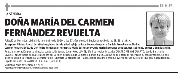 DOÑA MARÍA DEL CARMEN FERNÁNDEZ REVUELTA