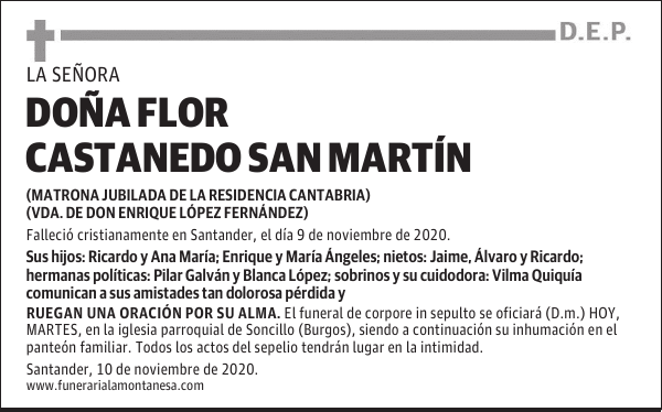 DOÑA FLOR CASTANEDO SAN MARTÍN