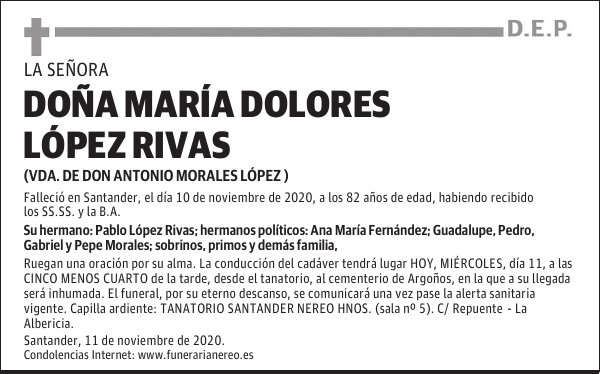 DOÑA MARÍA DOLORES LÓPEZ RIVAS