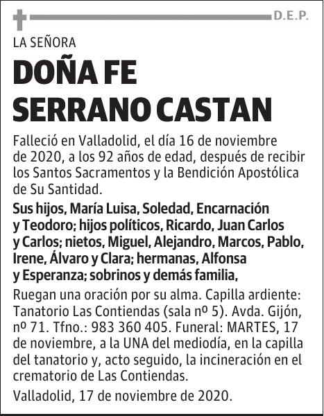 DOÑA FE SERRANO CASTAN
