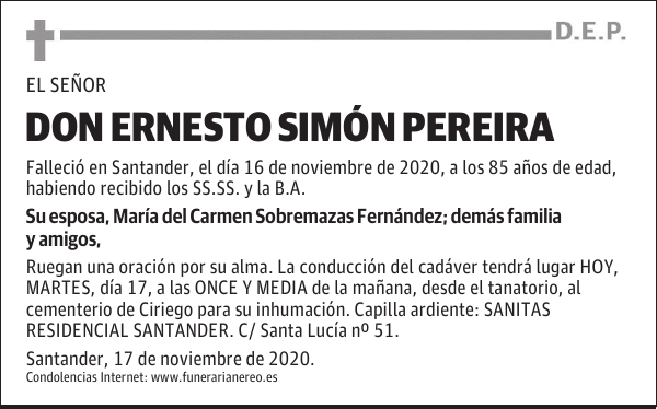 DON ERNESTO SIMÓN PEREIRA