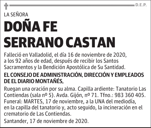 DOÑA FE SERRANO CASTAN