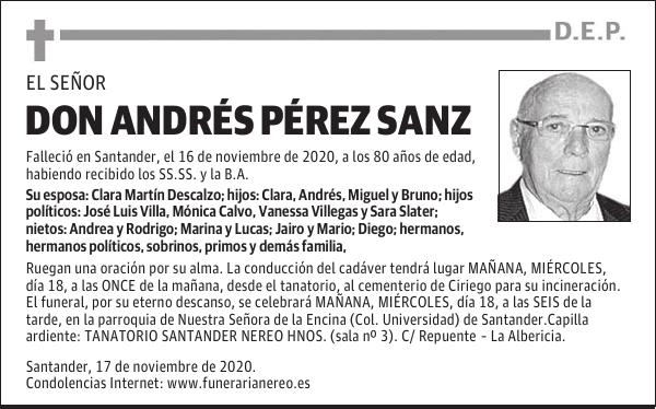 DON ANDRÉS PÉREZ SANZ