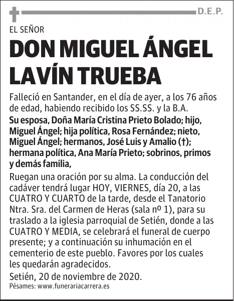 DON MIGUEL ÁNGEL LAVÍN TRUEBA
