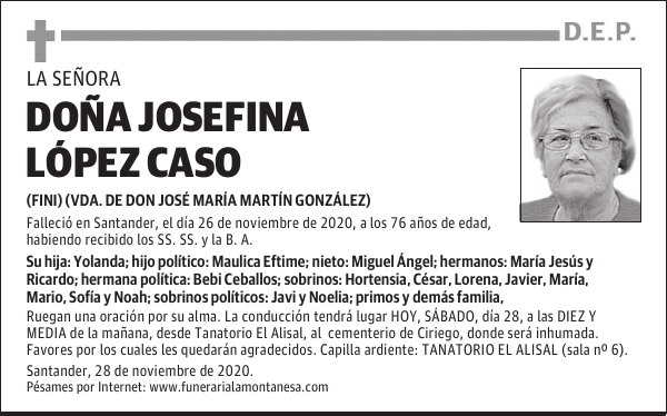 DOÑA JOSEFINA LÓPEZ CASO