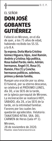 DON JOSÉ GOBANTES GUTIÉRREZ