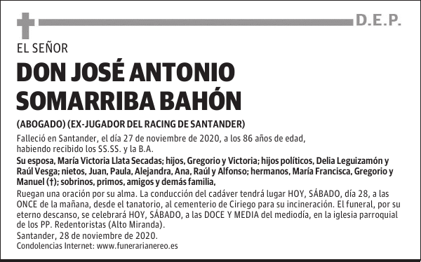 DON JOSÉ ANTONIO SOMARRIBA BAHÓN