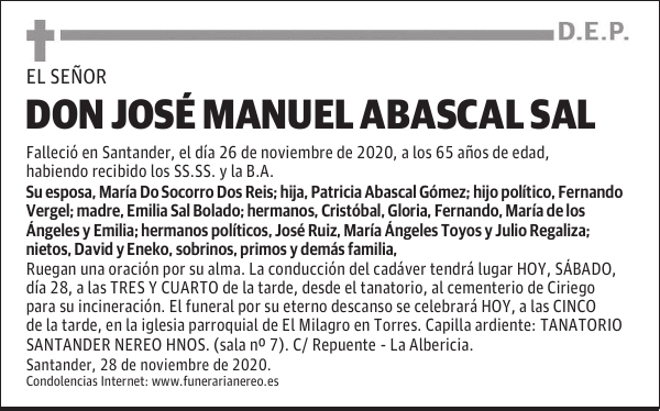 DON JOSÉ MANUEL ABASCAL SAL