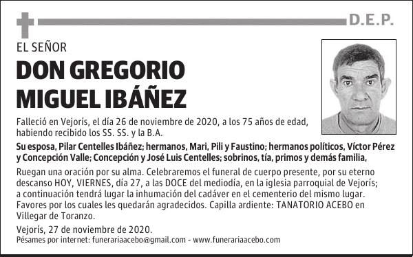 DON GREGORIO MIGUEL IBÁÑEZ