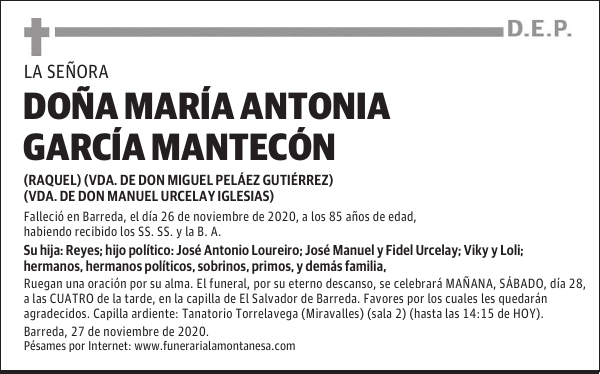DOÑA MARÍA ANTONIA GARCÍA MANTECÓN