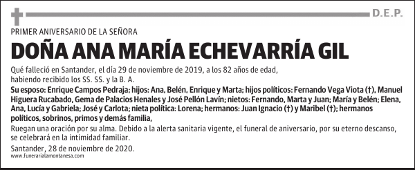 DOÑA ANA MARÍA ECHEVARRÍA GIL