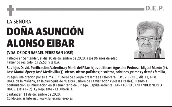 DOÑA ASUNCIÓN ALONSO EIBAR