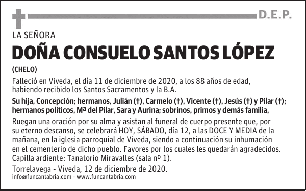 DOÑA CONSUELO SANTOS LÓPEZ