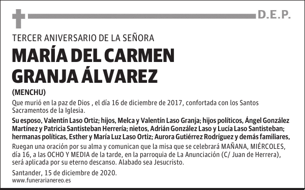 MARÍA DEL CARMEN GRANJA ÁLVAREZ