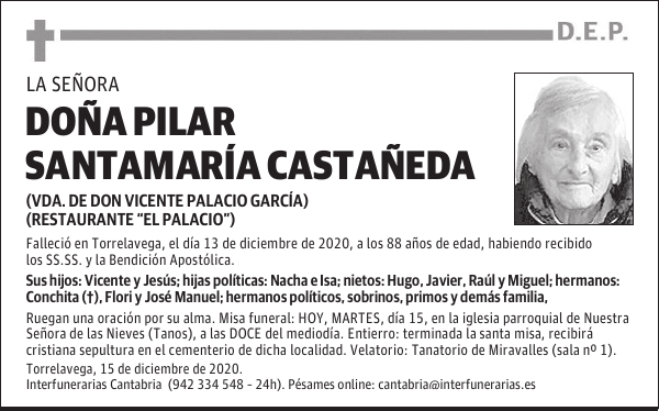 DOÑA PILAR SANTAMARÍA CASTAÑEDA