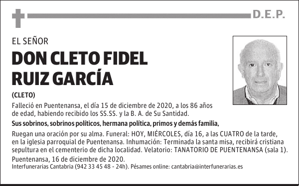 DON CLETO FIDEL RUIZ GARCÍA