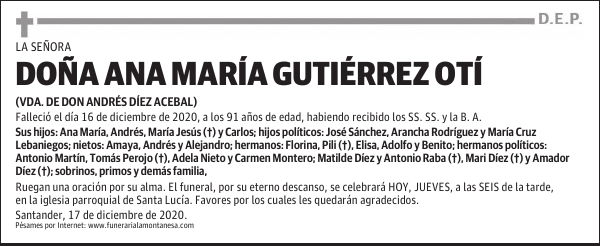 DOÑA ANA MARÍA GUTIÉRREZ OTÍ