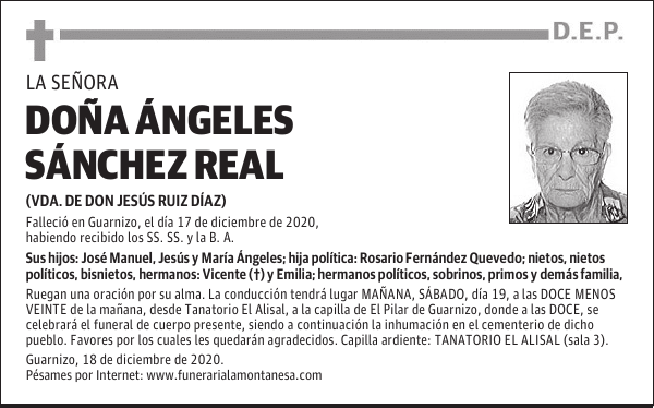 DOÑA ÁNGELES SÁNCHEZ REAL