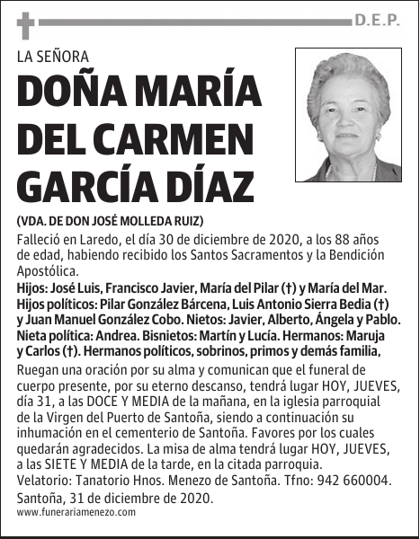 DOÑA MARÍA DEL CARMEN GARCÍA DÍAZ