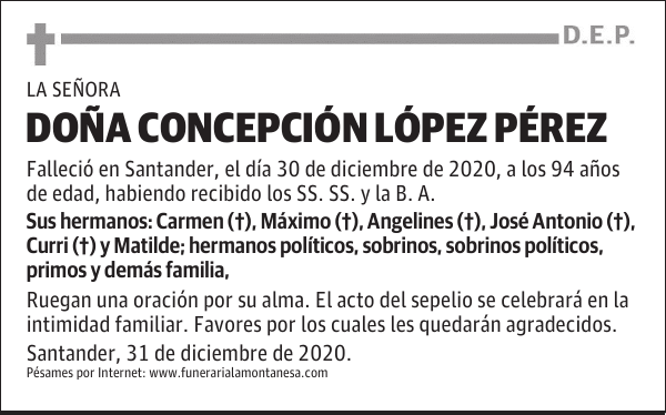 DOÑA CONCEPCIÓN LÓPEZ PÉREZ