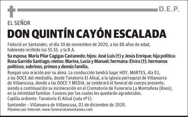 DON QUINTÍN CAYÓN ESCALADA