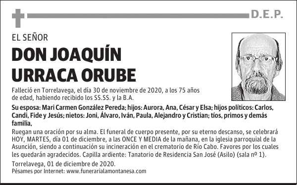 DON JOAQUÍN URRACA ORUBE
