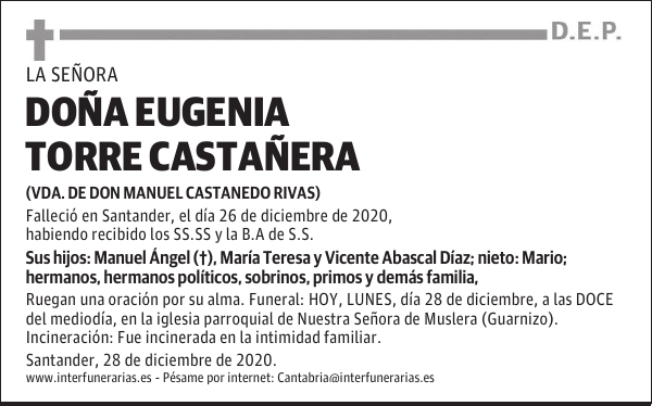 DOÑA EUGENIA TORRE CASTAÑERA