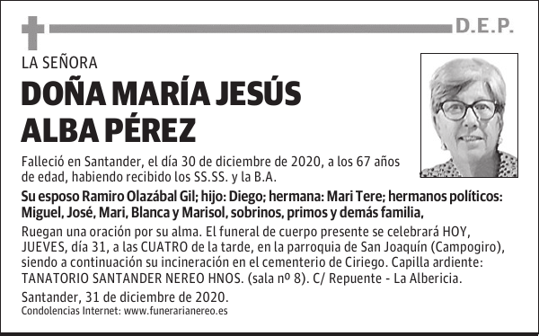 DOÑA MARÍA JESÚS ALBA PÉREZ