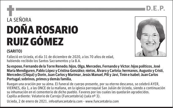 DOÑA ROSARIO RUIZ GÓMEZ