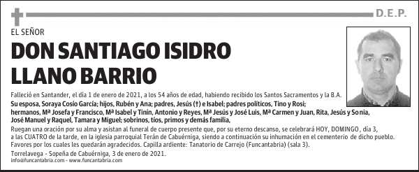 DON SANTIAGO ISIDRO LLANO BARRIO