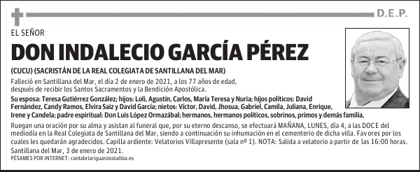 DON INDALECIO GARCÍA PÉREZ