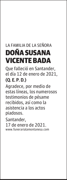 DOÑA SUSANA VICENTE BADA
