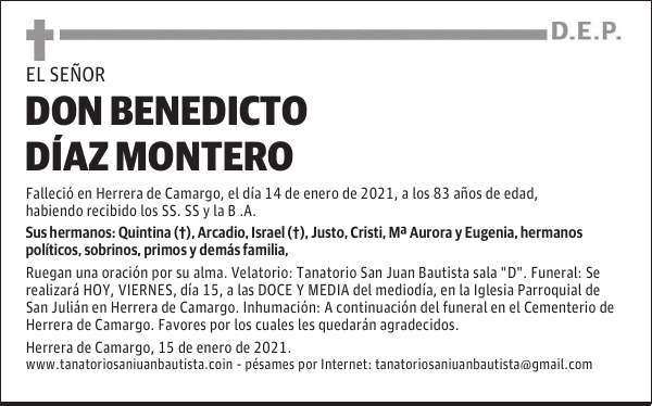 DON BENEDICTO DÍAZ MONTERO