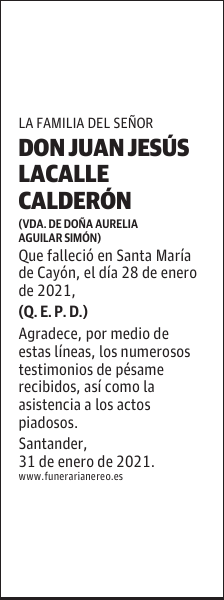 DON JUAN JESÚS LACALLE CALDERÓN