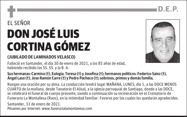 DON JOSÉ LUIS CORTINA GÓMEZ